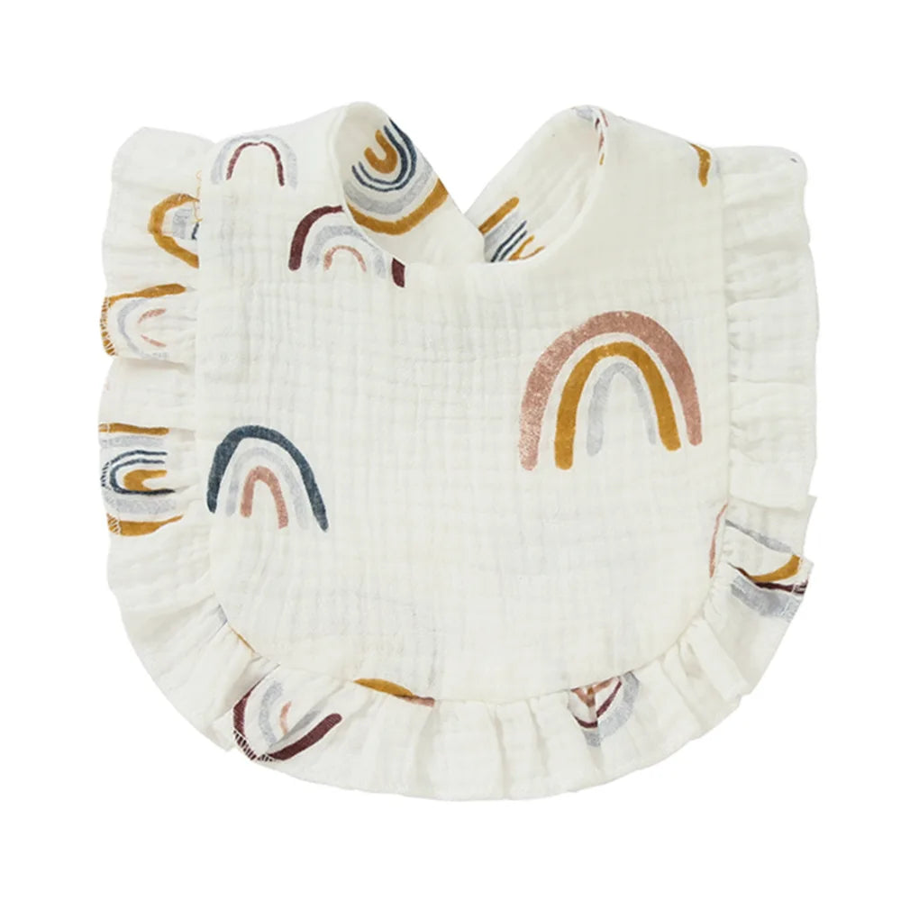 2025 New Baby Feeding Drool Bib Ruffle Floral Infants Lace Saliva Towel Soft Cotton Burp Cloth For Newborn Toddler Kids Bibs