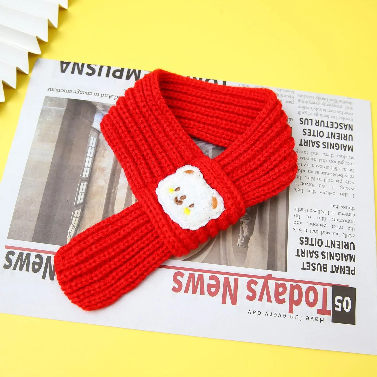 Pet Christmas Scarf Cat Dog New Year Red Bear Warm Scarf Pet Winter Knitted Scarf Cat Collar Puppy Accessories Bow Ties for Dogs