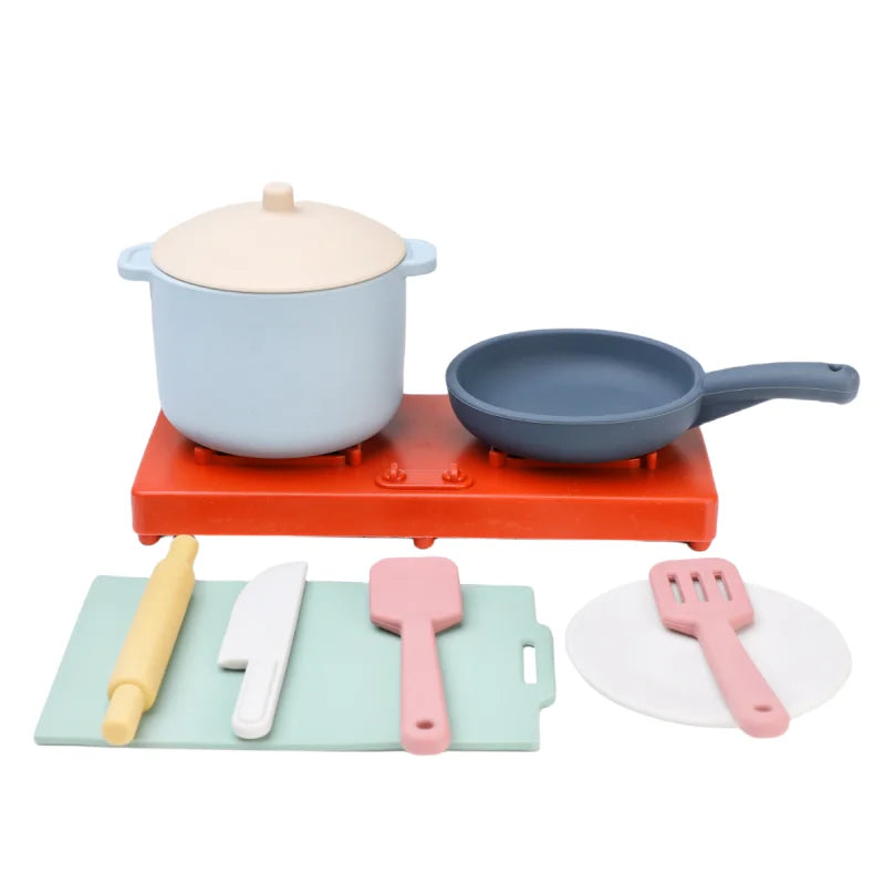 Silicone Afternoon Tea Set Toy Pretend Play Food Learning Role Play Game Early Educational Toy for Toddlers Girls Boys Kids Gift