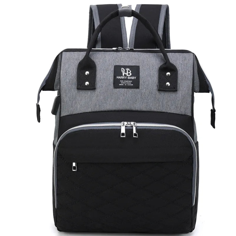 Multi-functional Mummy Shoulder Storage Bag Out Fashion Mother USB Port Bag Large Capacity Backpack Baby Stroller Hanging Bag