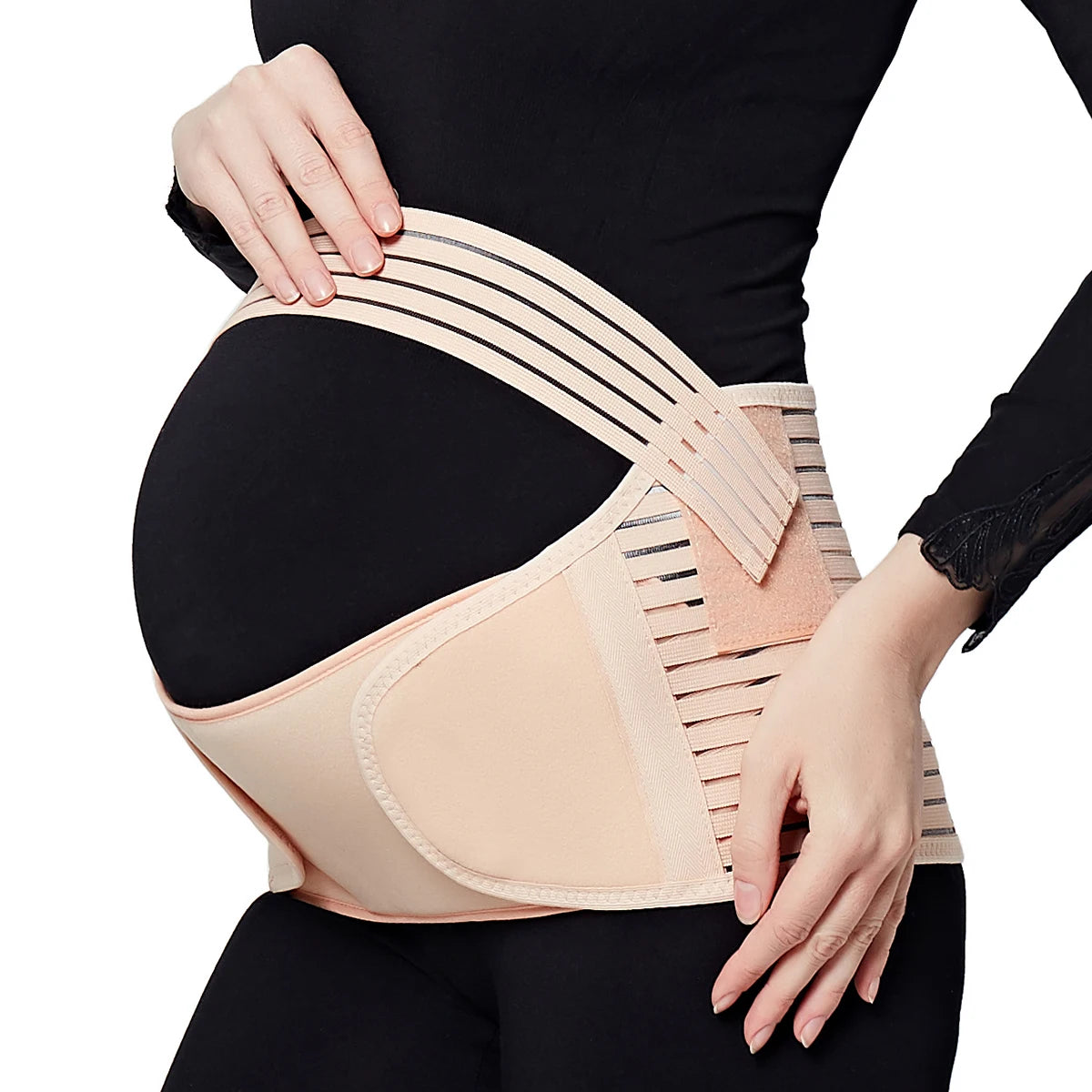 Breathable Adjustable Maternity Support Belt for Mid-to-Late Pregnancy, Stabilizing Belly Wrap for Back Support