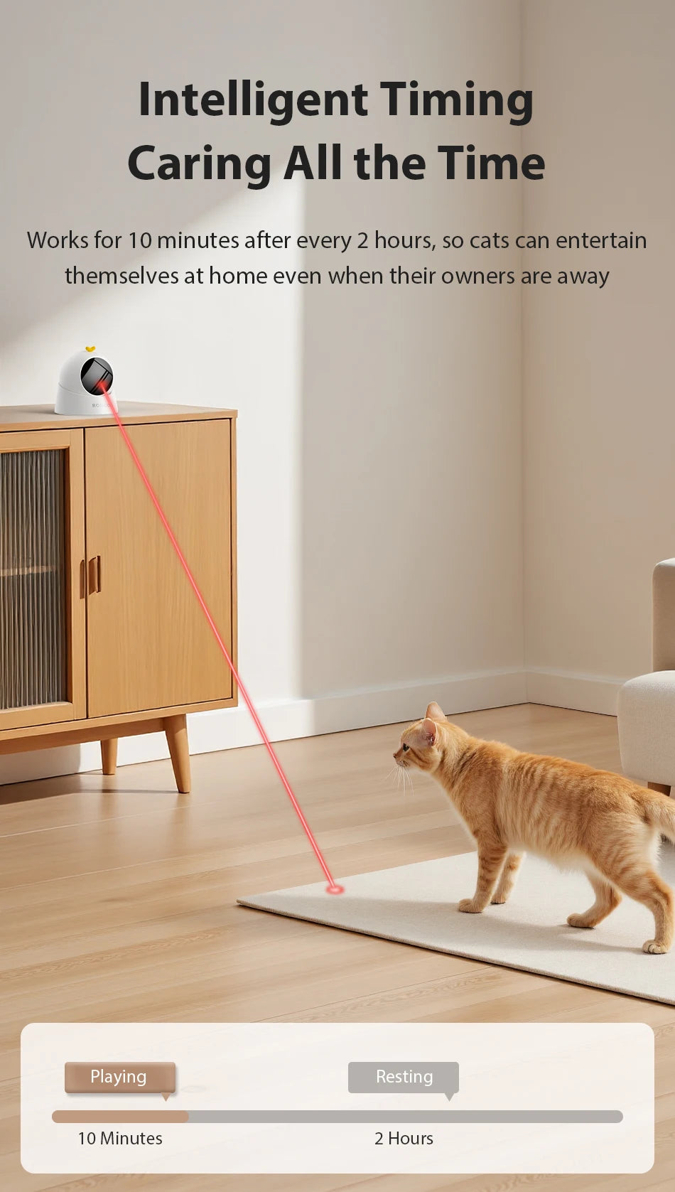 ROJECO Automatic Cat Laser Toy Interactive Adjustable Mode Electric Cat Toy For Kitty Dog Indoor Smart Teasing Laser Cat Toys