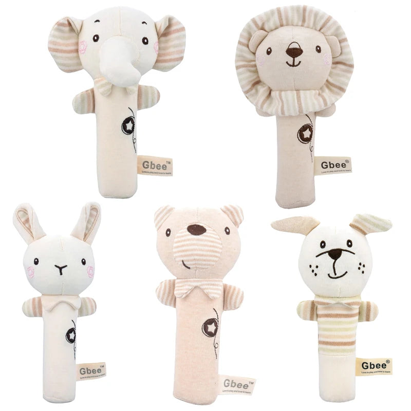 Baby Plush Rattle Cartoon Animals Crib Mobile Bed Bell Toys 0-12 Months Infant Toddler Early Educational Toy for Newborn Gifts