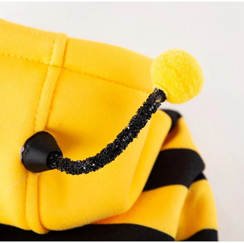Pet Halloween Costume Honey Bee Role Play Hoodie with Buckle or not Dogs Cats Party Cosplay Funny Outfit Clothes with Hat or not