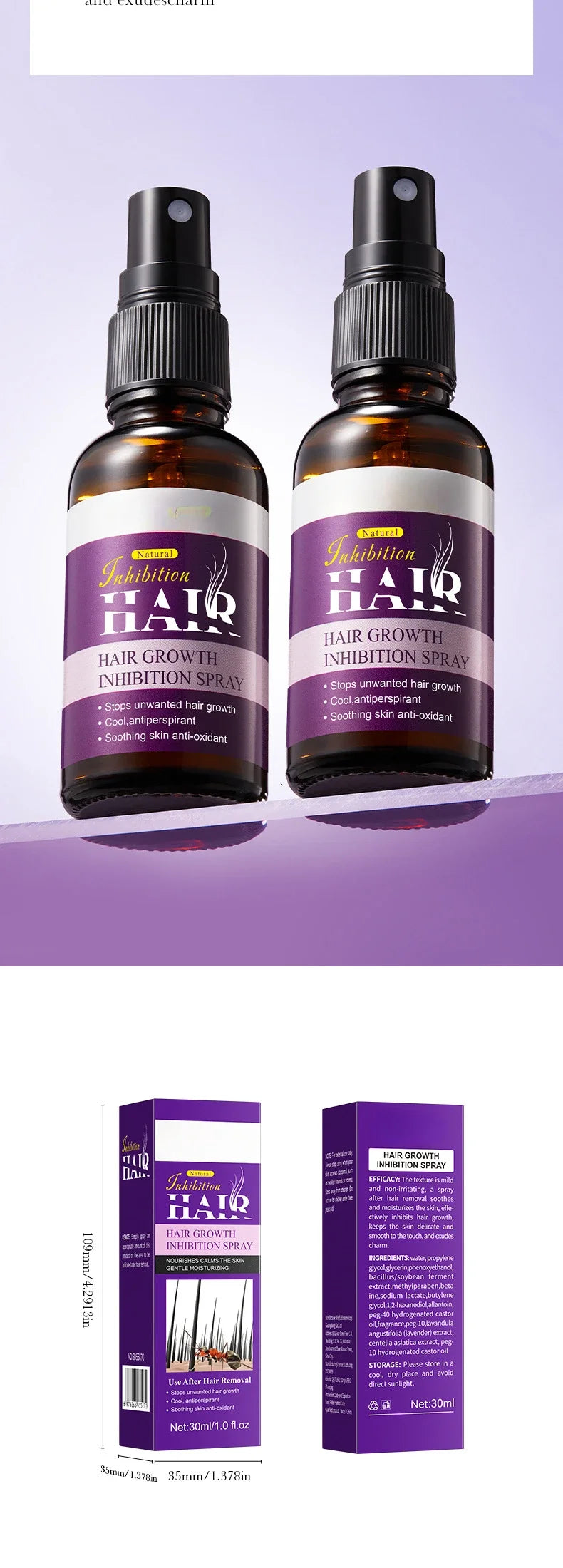Hair Removal Cream Inhibits Hair Growth Whitening Safe Gentle Spray Effectively Remove Armpit Knee Leg Hair Skincare Products