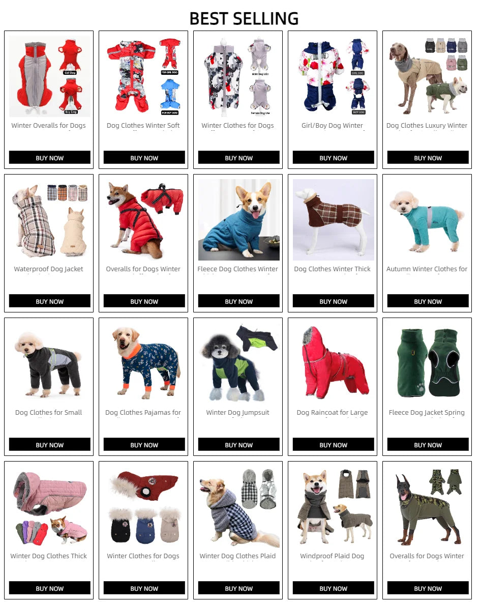 Dog Clothes Luxury Winter Jacket for Small Medium Large Dogs Waterproof Soft Padded Warm Pet Coat Safety Reflective Dog Outfit