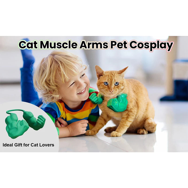 Cat Muscle Arms With Muscle 3D Printed Funny Cat's Neck Giant Arm Creative Arm For Pet Cosplay Halloween Costume Party Accessory