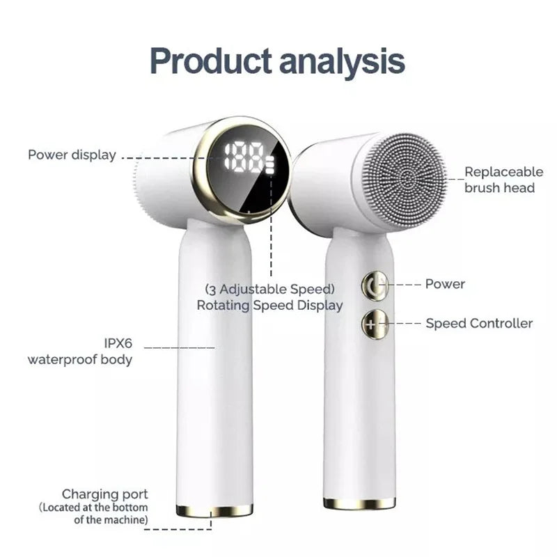 Six-In-One Cleansing Brush Face Wash Brush Clean Pores Exfoliating Silicone Facial Deep Pore Skin Care Scrub Cleanser Tool
