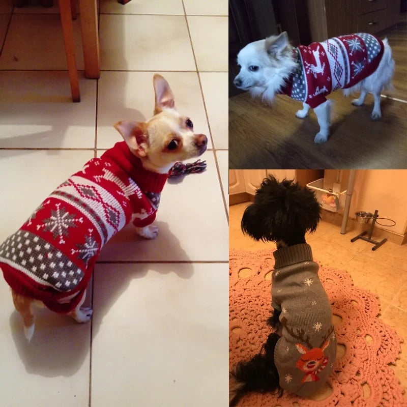 Christmas Wear for Large Dog Sweater Knit Big Dog Sweater Christmas Pet Turtleneck Doggy Sweatshirt for Extra Dogs Boy Girl
