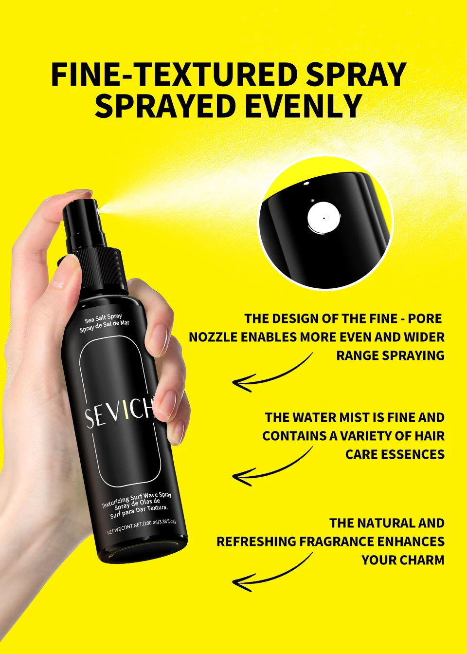100ml Natural Sea Salt Spray For Hair Men Women Instant Texture Volume Hair Volume Powder Long-Lasting Hold Wave Hair Spray Set