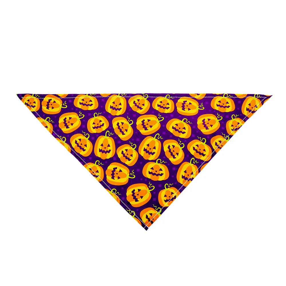 1 Pc Pet Dog Halloween Costume Scarf Dog Bandana Accessories Pumpkin Skull Bat Ghost Pattern Small Dog Cat Dog Bib Pet Supplies