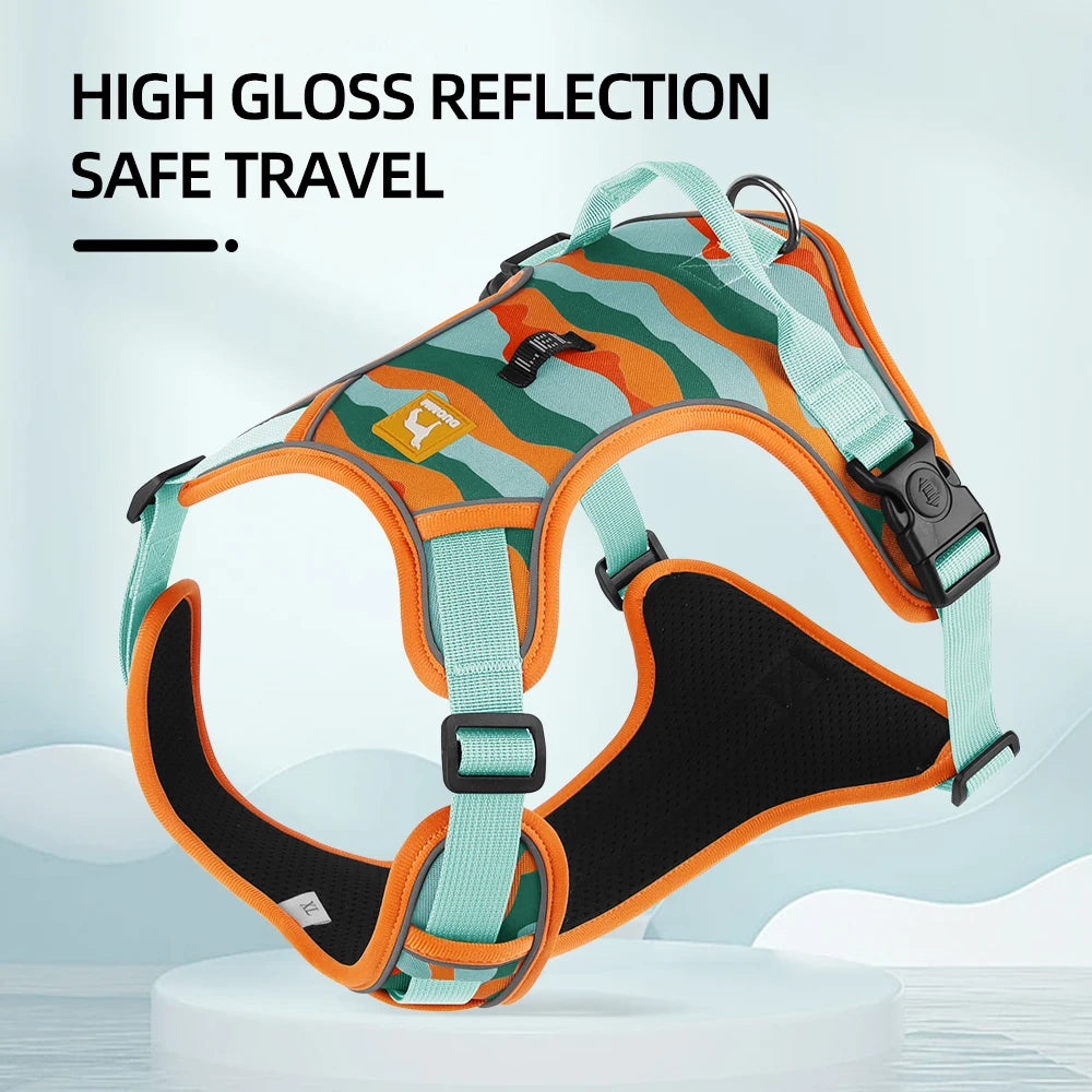 Adjustable Harness Dog Reflective Safety Training Walking Chest Vest Leads Collar For French Bulldog Pets Dogs Accessories