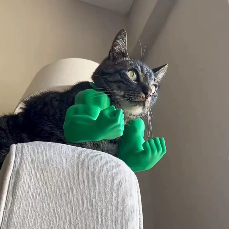 Cat Muscle Arms With Muscle 3D Printed Funny Cat's Neck Giant Arm Creative Arm For Pet Cosplay Halloween Costume Party Accessory