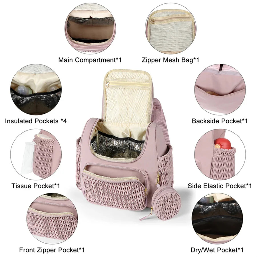 Mommy Bag Large Capacity Organizer For Baby Diapers Outdoor Stroller Hanging Bags Maternity Women Fashion Backpack Lightweight