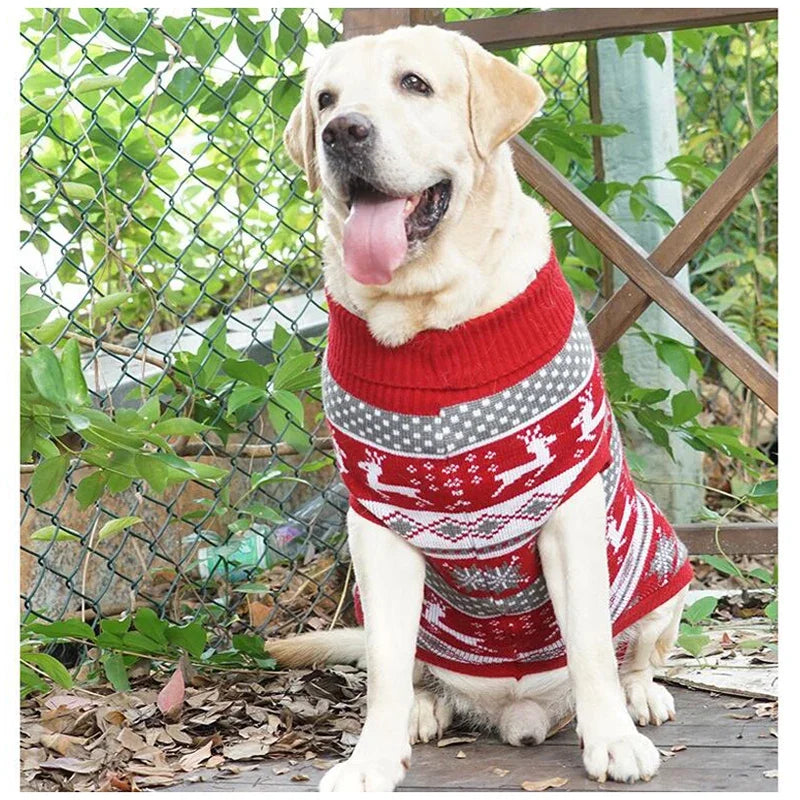Christmas Wear for Large Dog Sweater Knit Big Dog Sweater Christmas Pet Turtleneck Doggy Sweatshirt for Extra Dogs Boy Girl