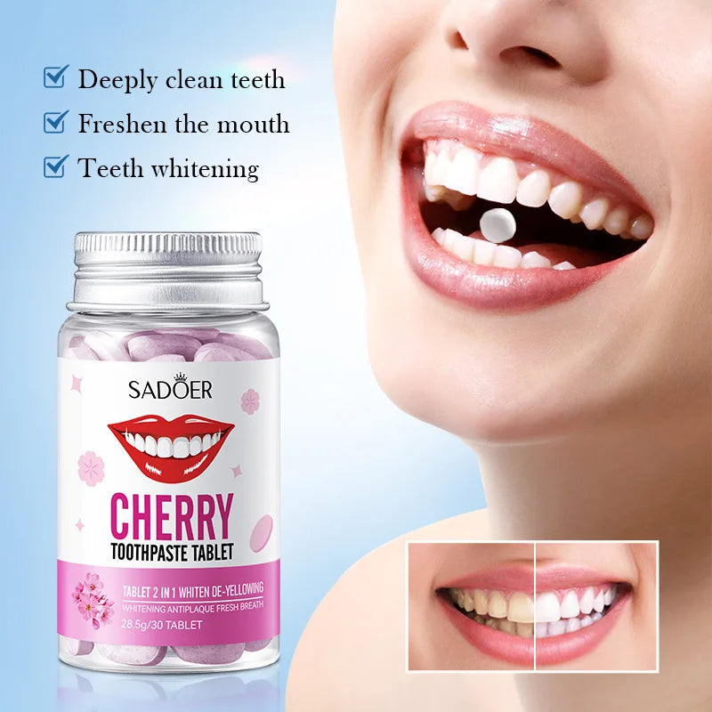 Sakura Flavor Solid Toothpaste Tablets Healthier Teeth Gums Teeth Whitening Remove Smoke Stains Fresher Breath Oral Care