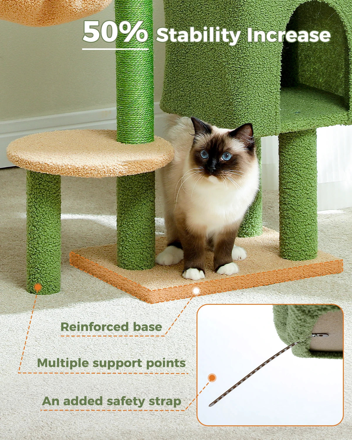 Cat Tree Cute Cat Tower with Padded Top Perch Comfy Hammock Private Condo Fully Scratching Post and Dangling Bell Ball
