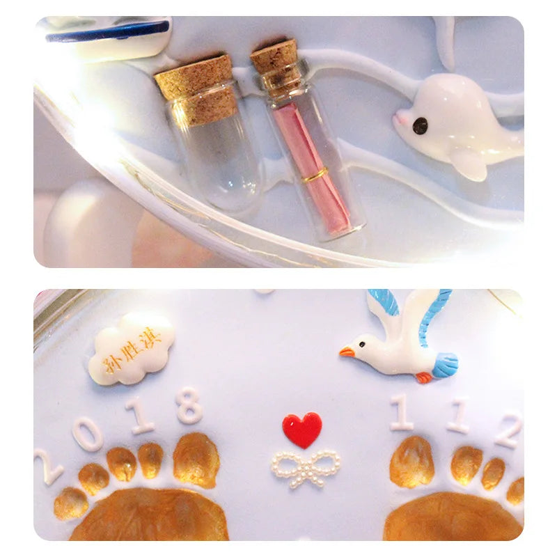 Baby Boy Girl Footprint Baby Care Air Drying Soft Clay DIY Babies Hand Foot Imprint Kit Casting Toys Print Pad Newborn Souvenir