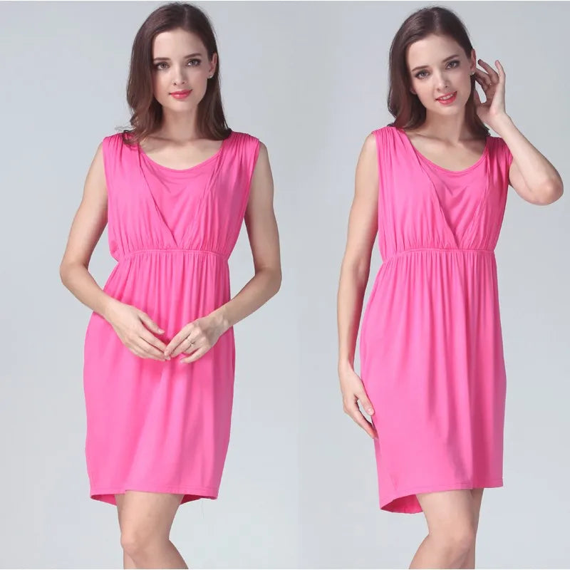 Summer Maternity Clothes Breastfeeding Dress Sleeveless Maternity Dresses For Pregnant Women Lactation Vest Nursing Skirt