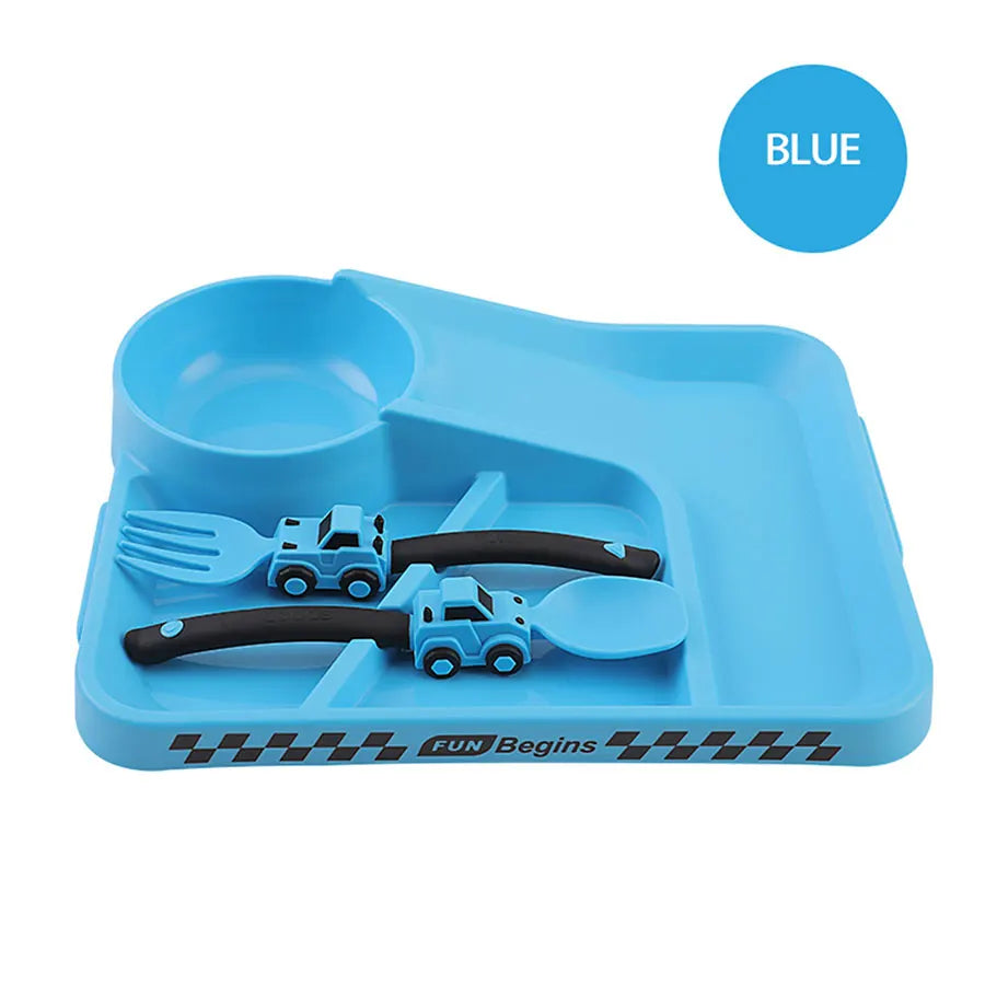 Children's Feeding Dish Set of Dishes for Baby Stuff Suction Cup Plate Aesthetic Tableware for Kids Plates Utensils Dinner Kit
