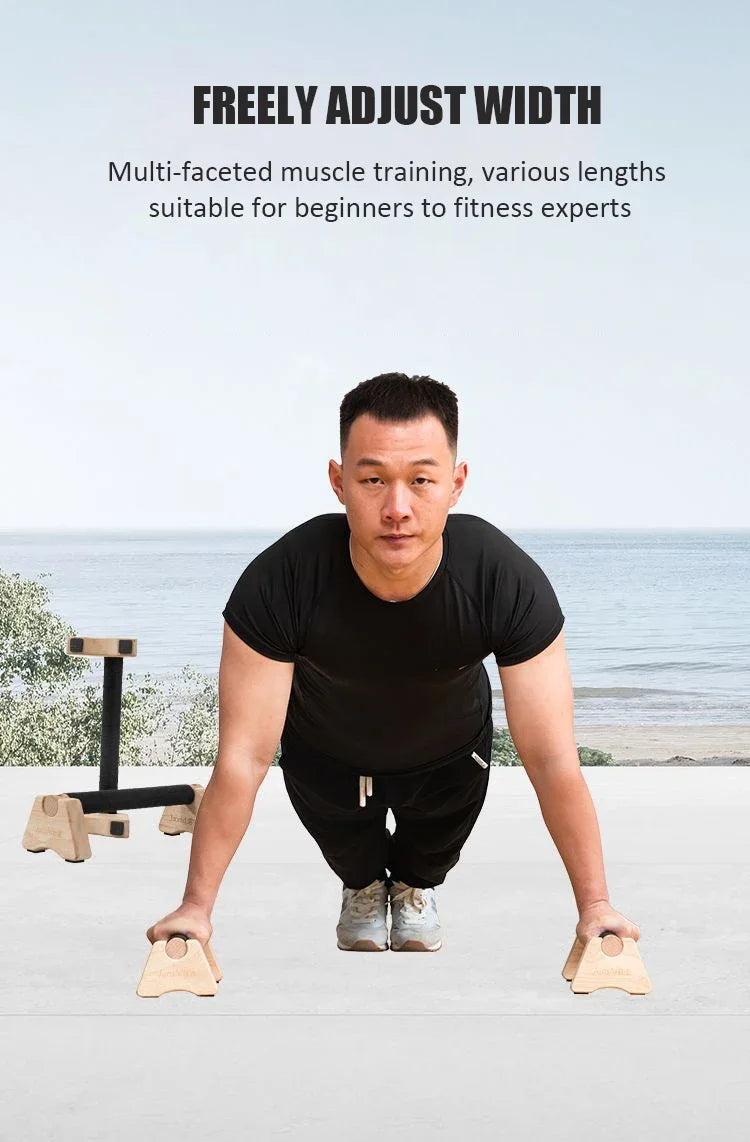 Wooden Push-up Stand Non-SlipPush Up Bar Handles Fitness Pushup Board Calisthenics Parallettes Bar Exercise Equipment for Home