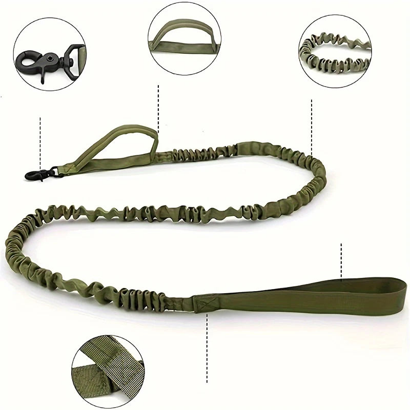 Dog Tactical Leash ,Outdoor Training Dog Leash ,1000D Nylon Elastic Leash