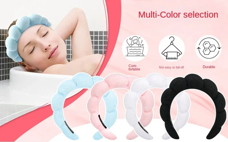 Soft Hair Styling Accessories Women Girls Headbands for Face Washing Bath Makeup Hair Band Women Adjustable SPA Facial Headband