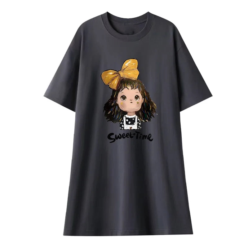Maternity Summer Dress New Maternity Dress Fashionable Casual Sweet Age Reduction Loose Large Size Small T-Shirt Skirt