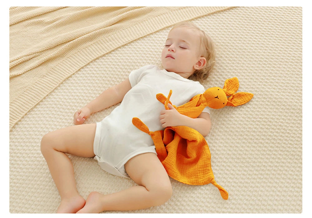 Baby Cotton Muslin Comforter Blanket Soft Newborn Sleeping Dolls Kids Fashion Sleep Toy Soothe Appease Towel Bibs