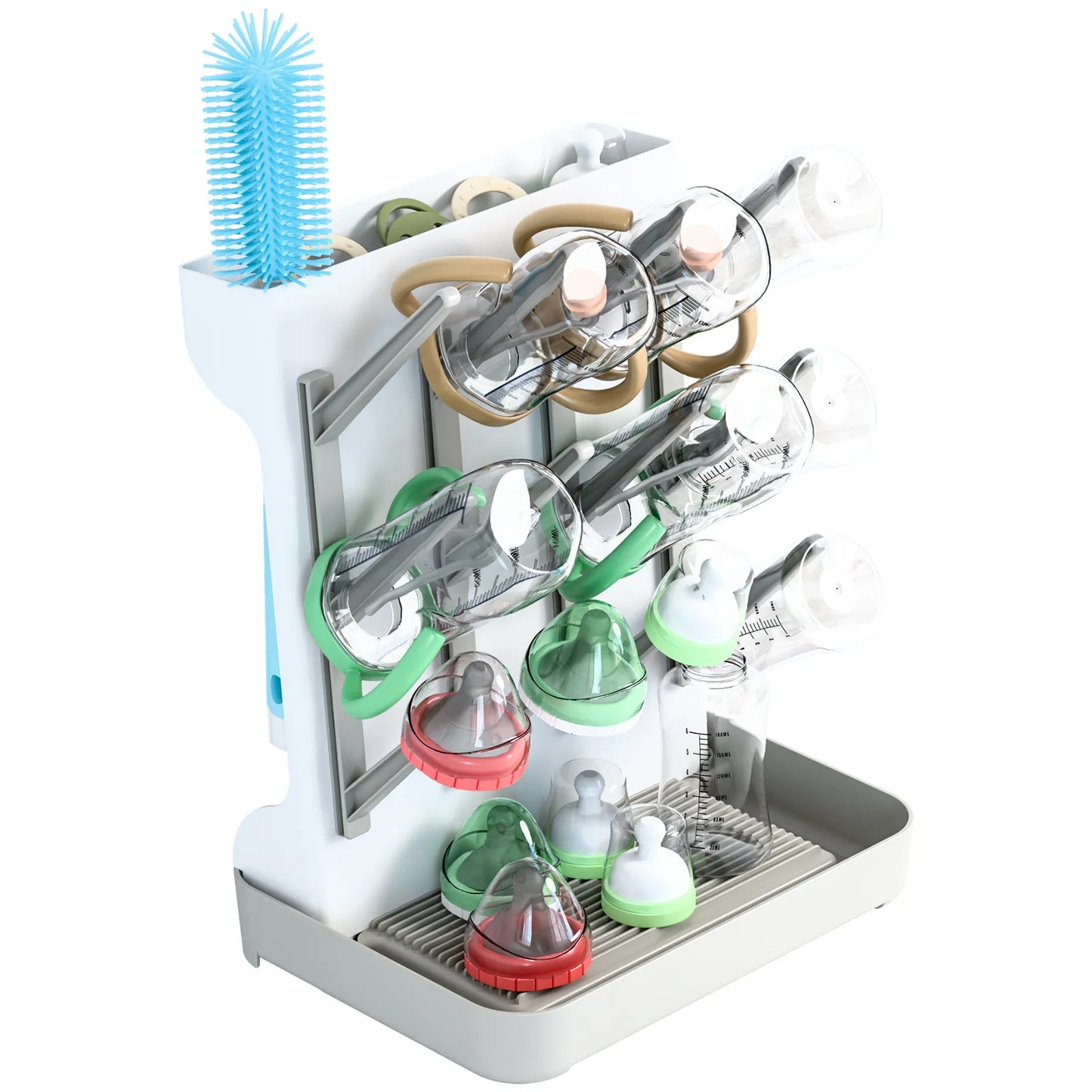 Baby Bottle Drying Rack Vertical Bottle Dryer Rack Holder Organizer Space Saving Standing Drying Rack for Baby Bottles and Cup