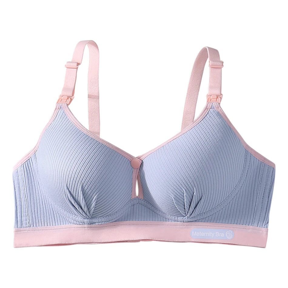 Maternity Nursing Bra No Underwire Front Open Gathered Support Cups Bralette Soft Comfort for Pregnant Women Underwear Clothing