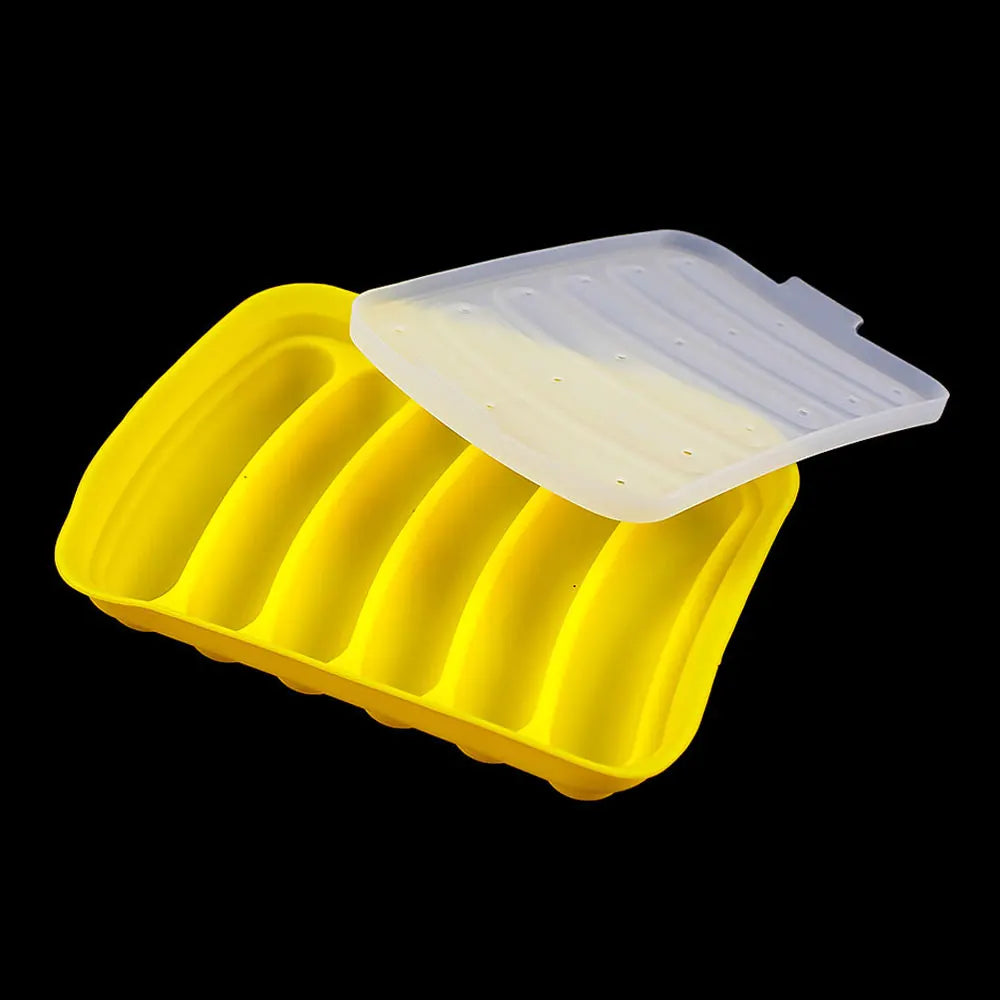 Silicone World DIY Silicone Sausage Molds With Lid Baby Complementary Food Baked and Steamed Ham Hot Dog Making Mold Baking Tool