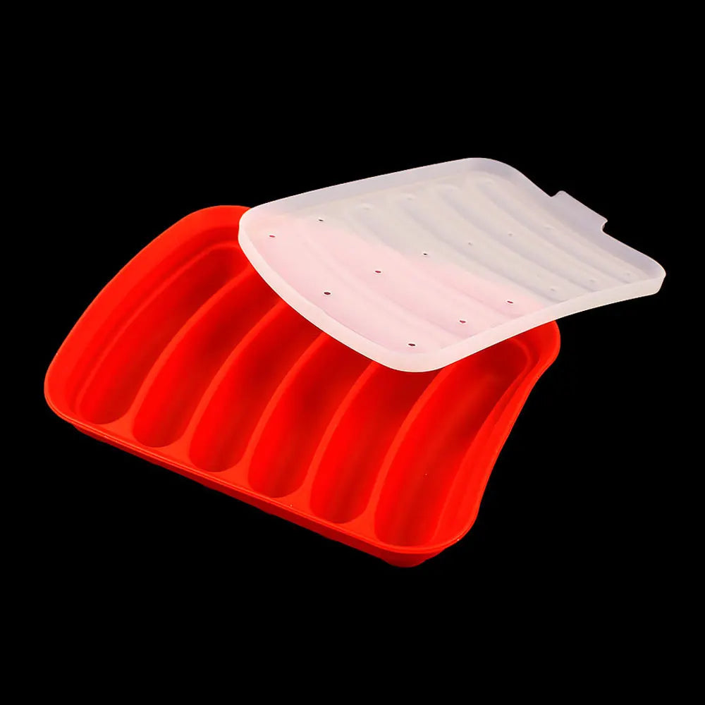 Silicone World DIY Silicone Sausage Molds With Lid Baby Complementary Food Baked and Steamed Ham Hot Dog Making Mold Baking Tool