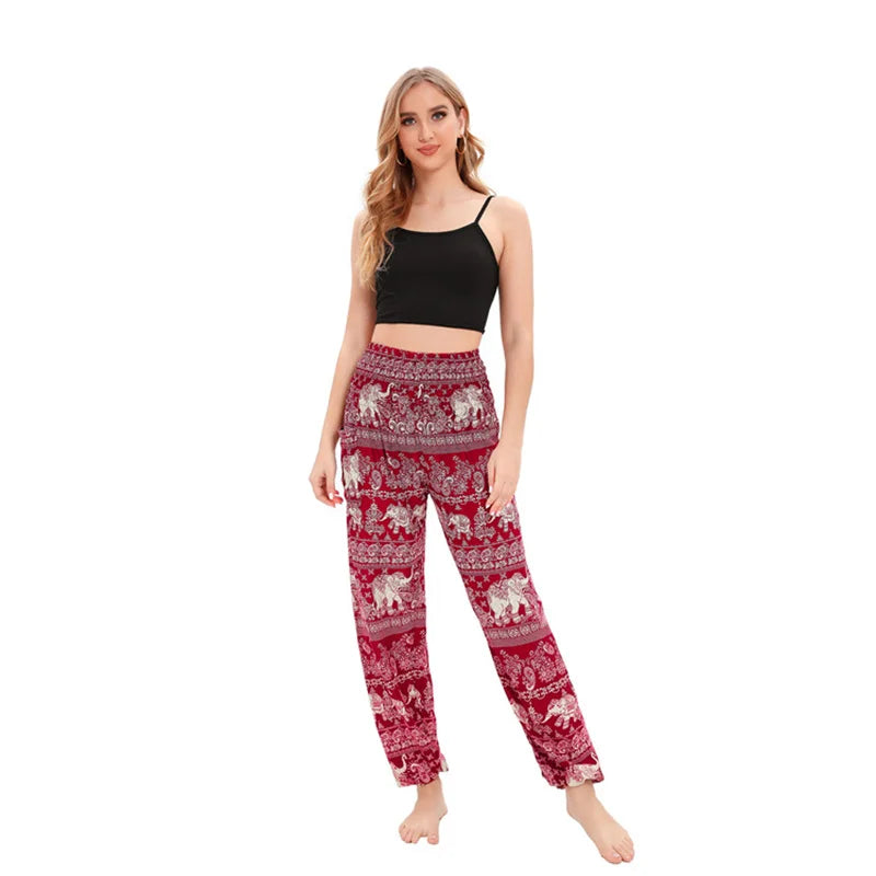 Yoga Pants Women Hippie Harem Printed Leggings Boho High Waisted Pantalone De Mujer Cintura Alta Calca Feminina Beach