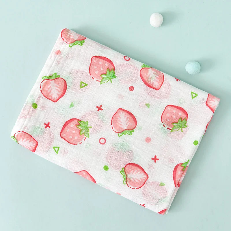 110cm Baby Swaddle Blanket Dual Layers Blankets For Boys Girls Organic Cotton Soft Newborn Swaddle Wrap Burping Clothes