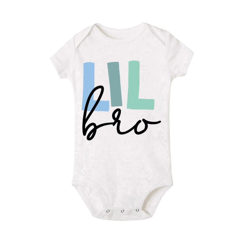 Big Brother Little Sister Family Matching Shirts Boys Girls Sibling T-shirt Toddler Romper Bodysuit KidsTops Short Sleeve Outfit