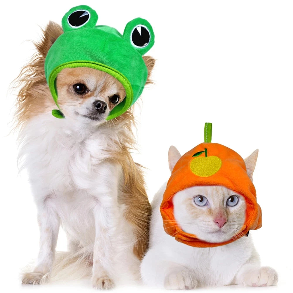 Halloween Easter Pet Costume Novelty Crab Lobster Frog Hat for Cat Puppy Hat Dog Cap Soft Headgear for Birthday Party Photo Prop