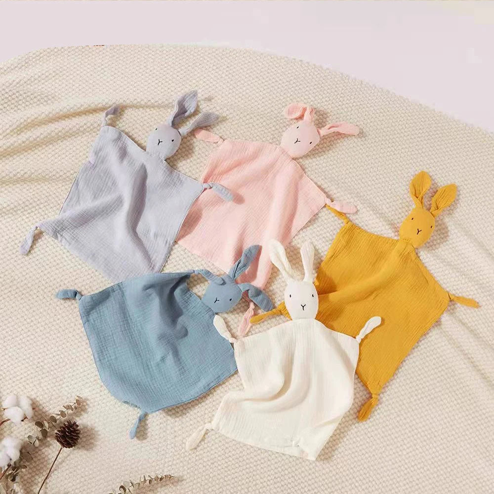 Baby Cotton Muslin Comforter Blanket Soft Newborn Sleeping Dolls Kids Fashion Sleep Toy Soothe Appease Towel Bibs