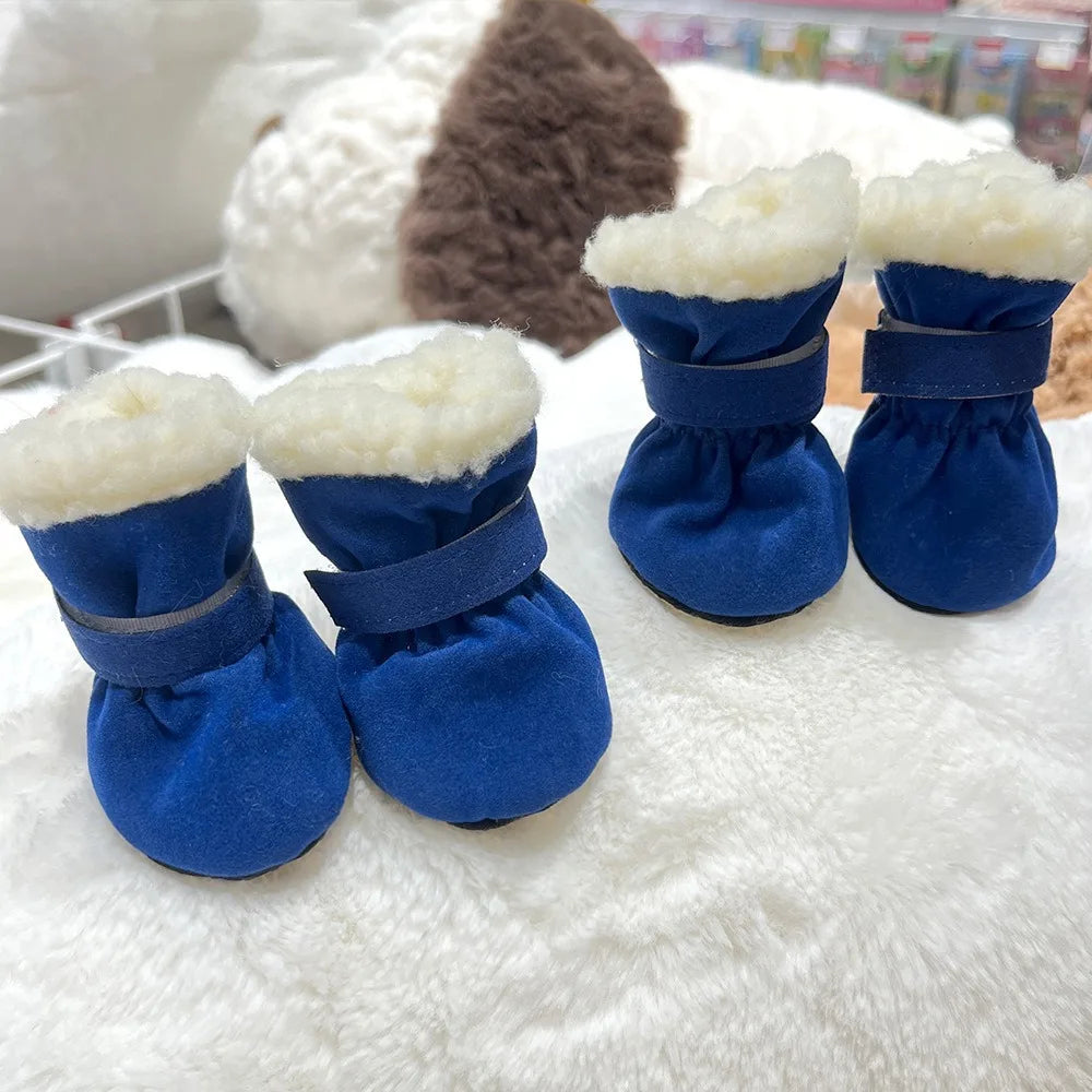 4pcs/set Durable Waterproof Winter Pet Dog Shoes Anti-slip Thick Pet Footwear Puppy Dogs Socks Booties
