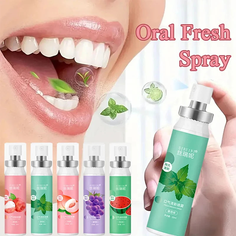 20ml Long lasting Mouth Freshener Spray Fruity Oral Spray Remove Bad Breath Portable Breath Fresh Refreshing Oral Care Wholesale