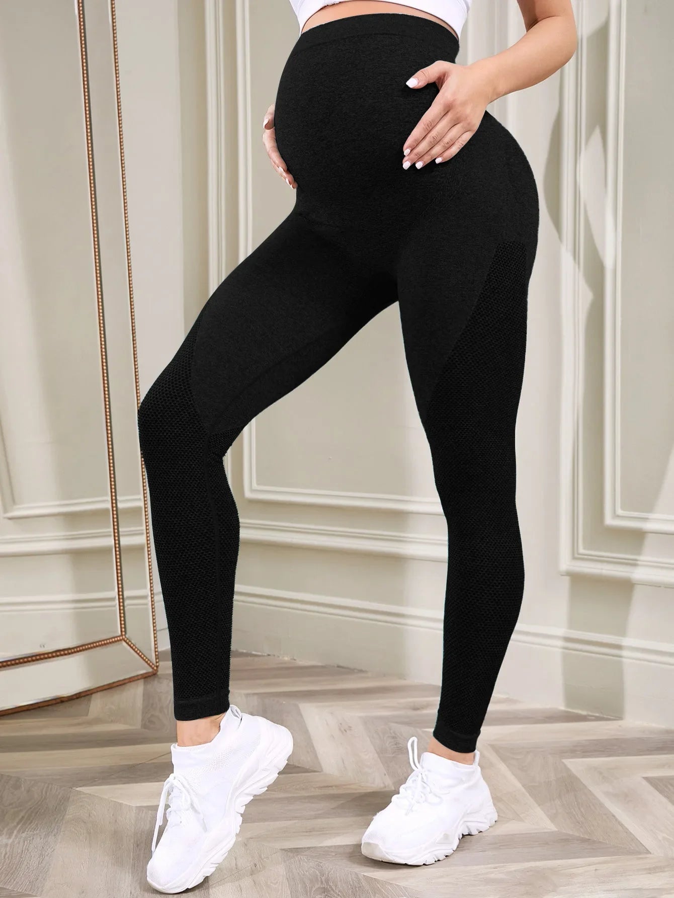Women's Maternity Leggings Over The Belly Full Length Pregnancy Yoga Pants Active Wear Workout Leggings