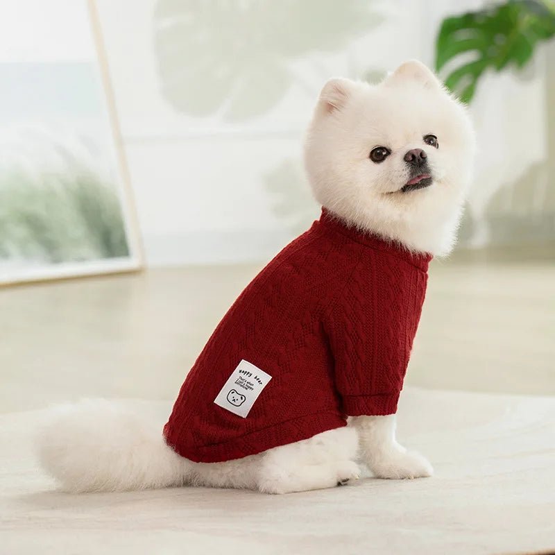 Warm Knitted Dog Sweater Soft Fashion Pet Clothes for Samll Medium Dogs Cats French Bulldog Chihuahua Yorkies Pug Costume