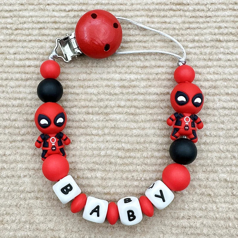 Personalize Silicone Letters Name Baby Popular Silicone Bead Pendant Pacifier Clips Chains Holder Teether Baby Kawaii Toy Gifts