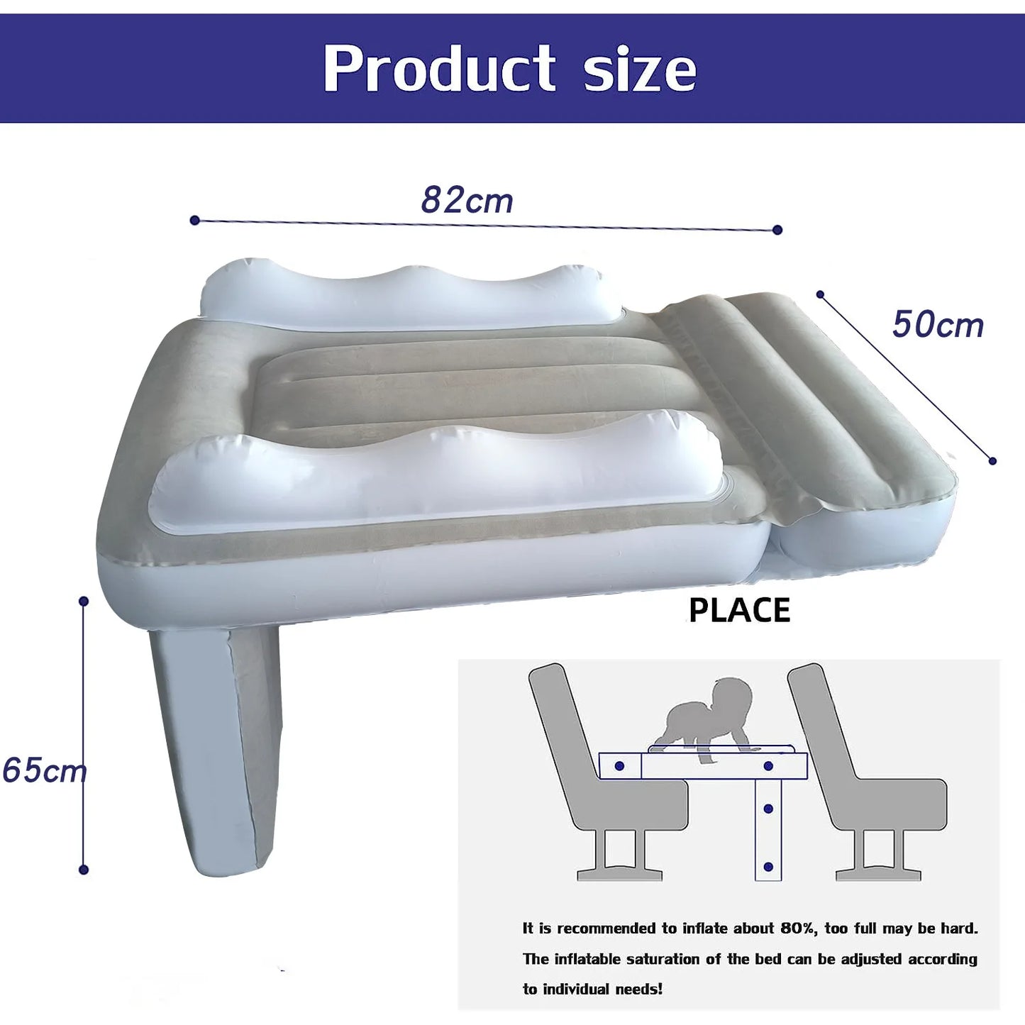 New Baby Comfort Sleep Inflatable Mattress Kids Car Outdoor Universal Camping Travel Lightweight Flocked Air Mattress