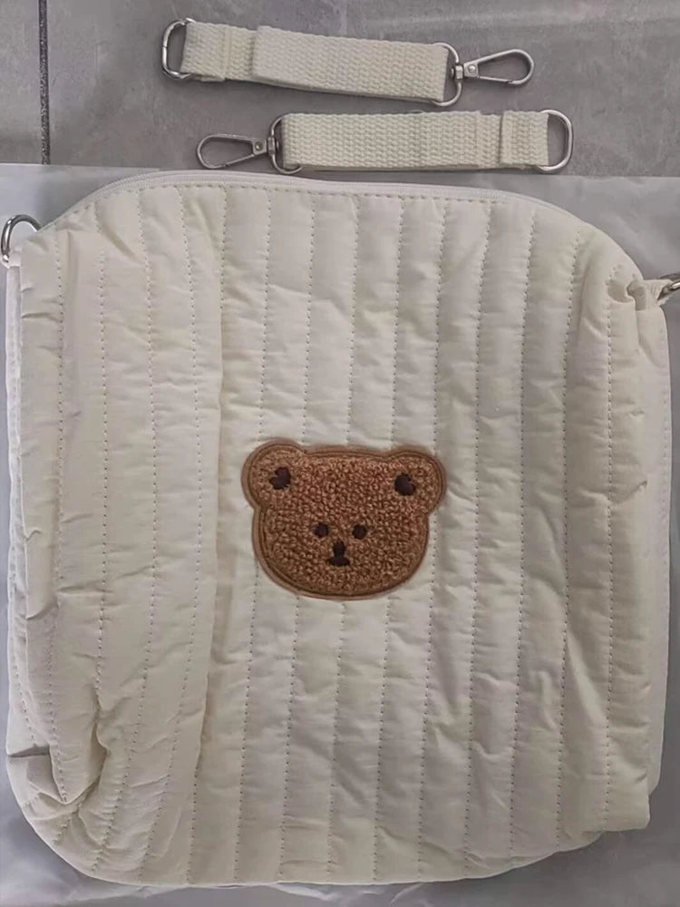 Portable Stroller Nappy Bag Quilted Baby Diaper Caddy Organizer Embroidered Mommy Bags Babies Accessories Changing Bag Storage