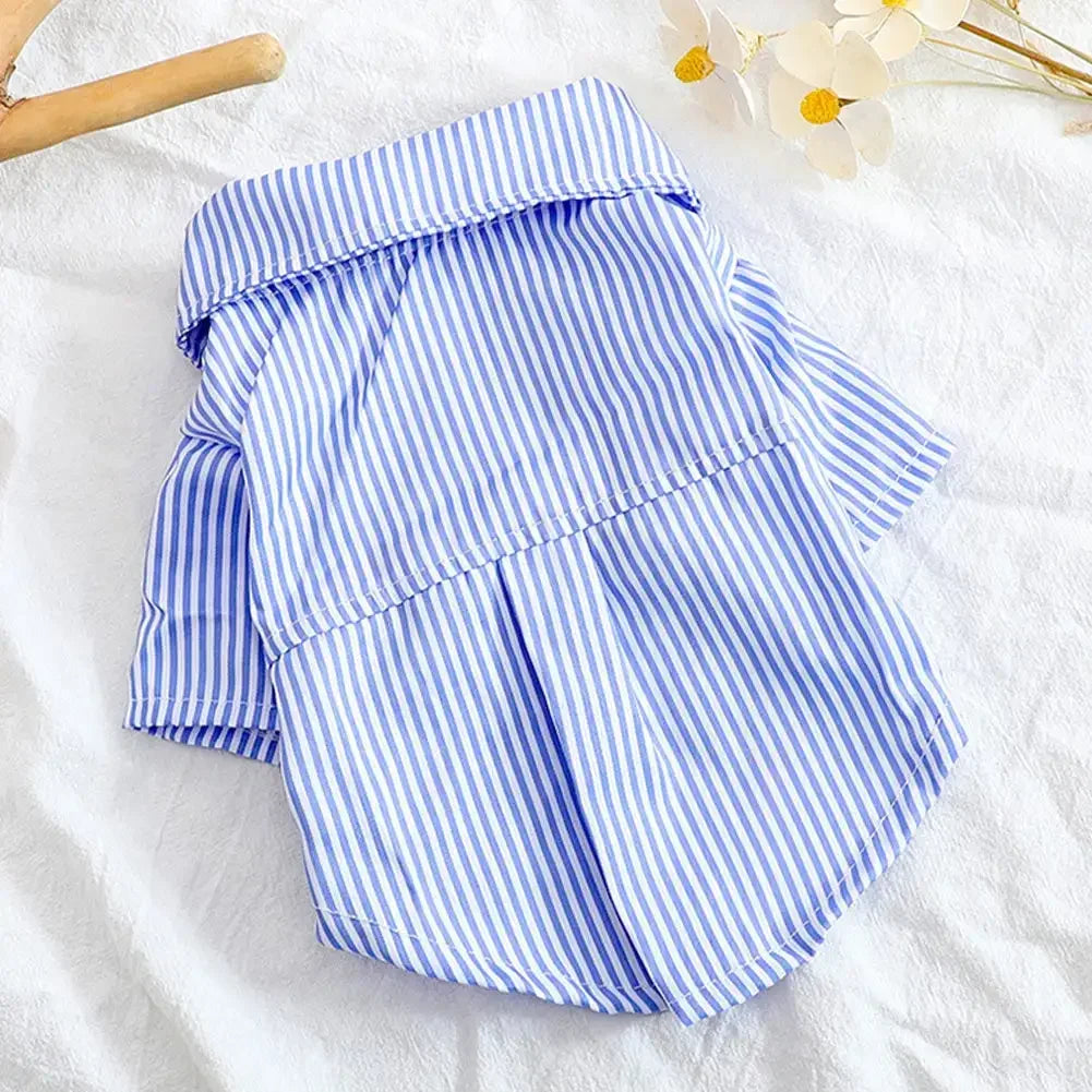Fashion Pet Dog Clothes Bowknot Striped Shirts for Cat Dogs Cosplay Clothing Thin Summer Pet Costume Chihuahua Pet Supplies