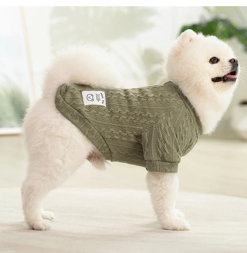 Warm Knitted Dog Sweater Soft Fashion Pet Clothes for Samll Medium Dogs Cats French Bulldog Chihuahua Yorkies Pug Costume