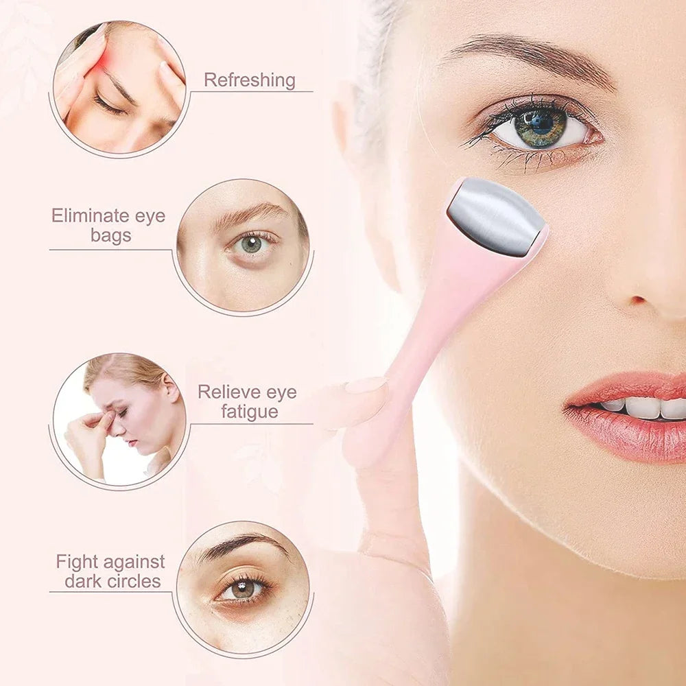 New Ice Roller Facial Massage Tool Stainless Steel Facial Massager Face & Eye Puffiness Relief Anti Wrinkle Skin Care Tools