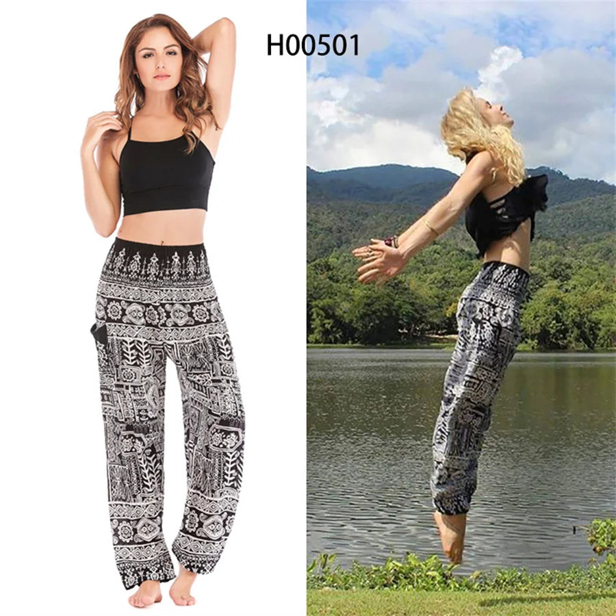 Yoga Pants Women Hippie Harem Printed Leggings Boho High Waisted Pantalone De Mujer Cintura Alta Calca Feminina Beach