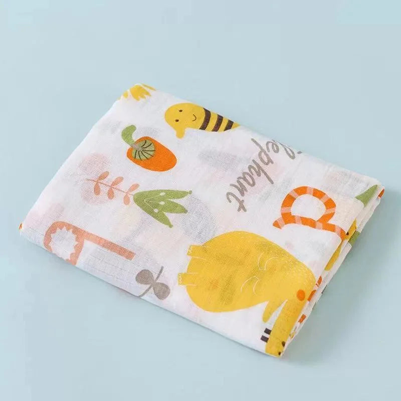 110cm Baby Swaddle Blanket Dual Layers Blankets For Boys Girls Organic Cotton Soft Newborn Swaddle Wrap Burping Clothes